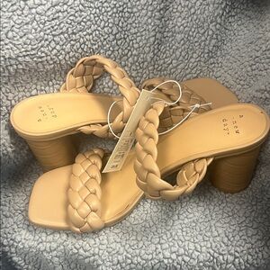 A New Day Women's Beige Braided Heels